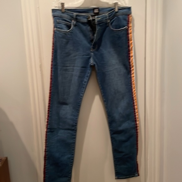 Urban outfitters BDG men’s skinny stretch orange stripe slim jeans | 34 - Picture 2 of 3